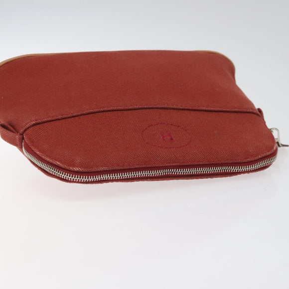 HERMES Bolide PM Pouch Canvas Red Auth am7641