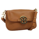 TORY BURCH Shoulder Bag Leather Brown Auth am7642-1