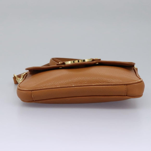 TORY BURCH Shoulder Bag Leather Brown Auth am7642