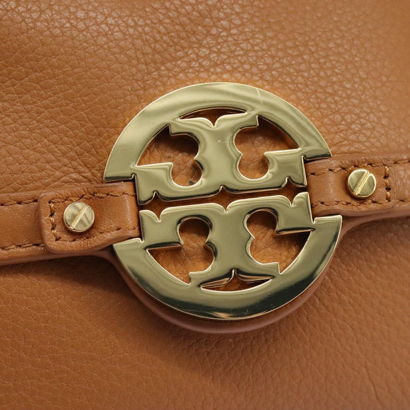 TORY BURCH Shoulder Bag Leather Brown Auth am7642