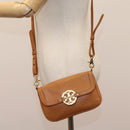 TORY BURCH Shoulder Bag Leather Brown Auth am7642-21