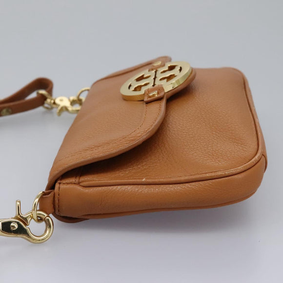 TORY BURCH Shoulder Bag Leather Brown Auth am7642