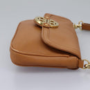 TORY BURCH Shoulder Bag Leather Brown Auth am7642-5