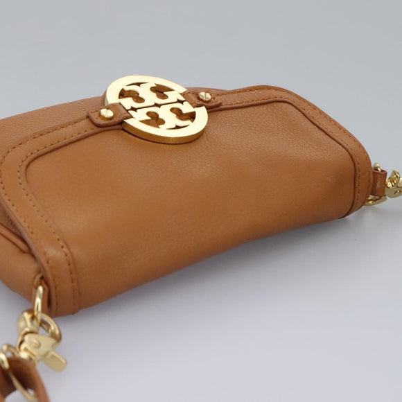 TORY BURCH Shoulder Bag Leather Brown Auth am7642