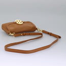 TORY BURCH Shoulder Bag Leather Brown Auth am7642-7