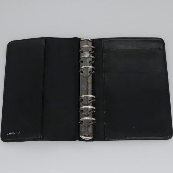CHANEL New Travel line Day Planner Cover Nylon Black CC Auth am7648