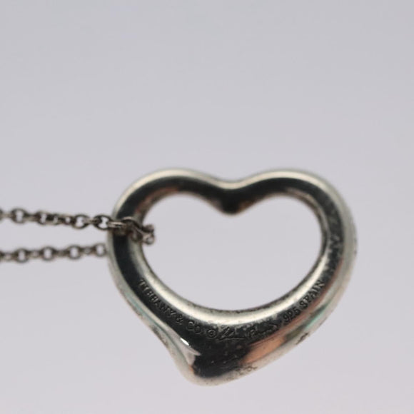 TIFFANY&Co. Open Heart Necklace metal Silver Auth am7655