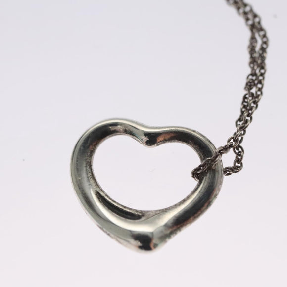 TIFFANY&Co. Open Heart Necklace metal Silver Auth am7655