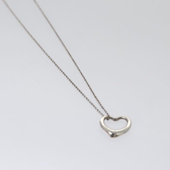 TIFFANY&Co. Open Heart Necklace metal Silver Auth am7655