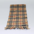 Burberrys Nova Check Scarf Wool Beige Auth am7660-2