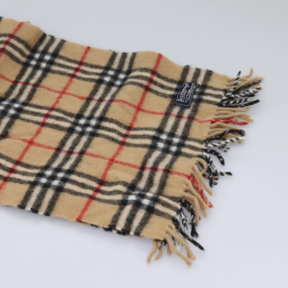 Burberrys Nova Check Scarf Wool Beige Auth am7660