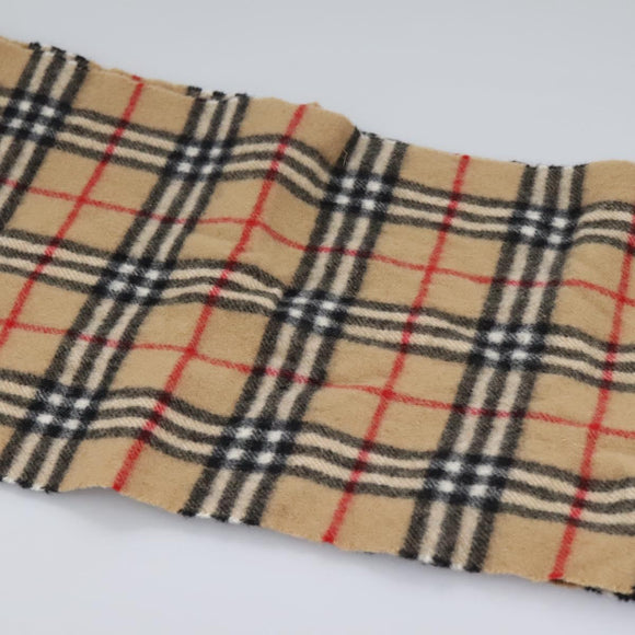 Burberrys Nova Check Scarf Wool Beige Auth am7660