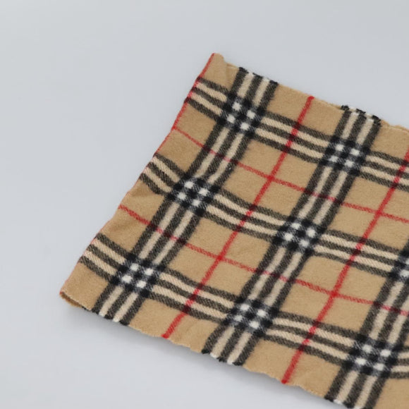 Burberrys Nova Check Scarf Wool Beige Auth am7660