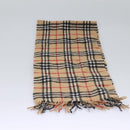 Burberrys Nova Check Scarf Wool Beige Auth am7660-6