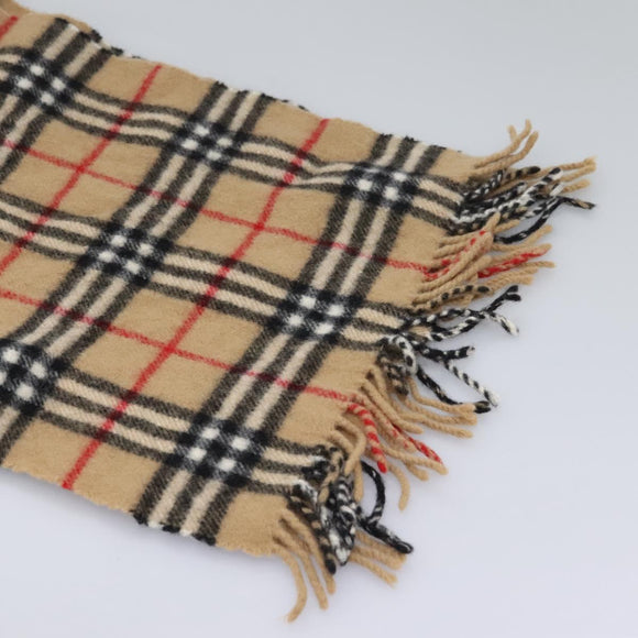 Burberrys Nova Check Scarf Wool Beige Auth am7660