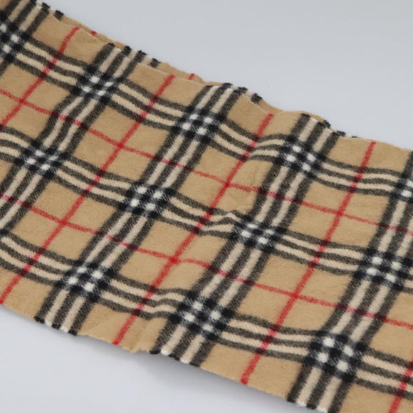Burberrys Nova Check Scarf Wool Beige Auth am7660