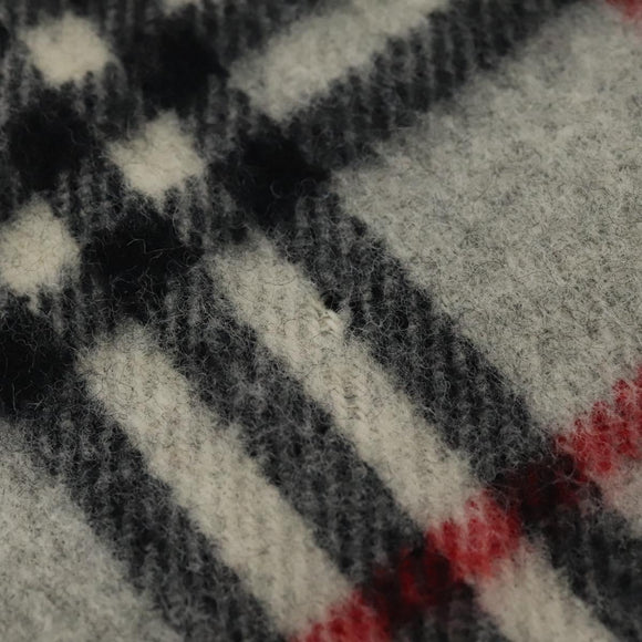 BURBERRY Nova Check Scarf Wool Gray Auth am7665