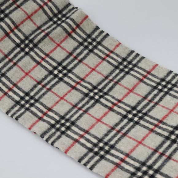 BURBERRY Nova Check Scarf Wool Gray Auth am7665