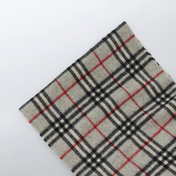 BURBERRY Nova Check Scarf Wool Gray Auth am7665