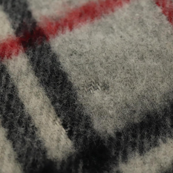 BURBERRY Nova Check Scarf Wool Gray Auth am7665