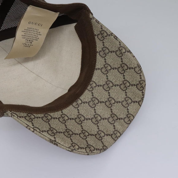 GUCCI GG Supreme Strawberry baseball Cap PVC XL Beige 700665 Auth am7681V