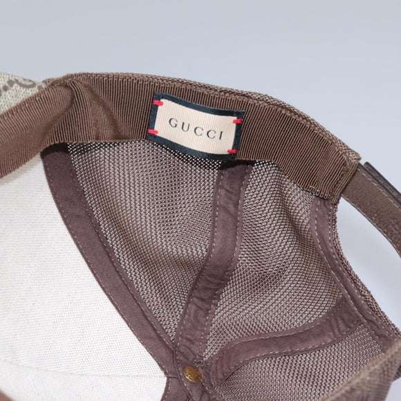 GUCCI GG Supreme Strawberry baseball Cap PVC XL Beige 700665 Auth am7681V