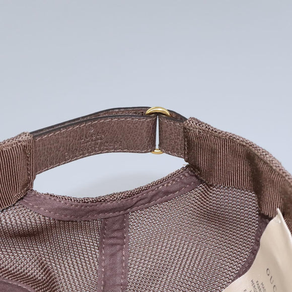 GUCCI GG Supreme Strawberry baseball Cap PVC XL Beige 700665 Auth am7681V