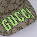 GUCCI GG Supreme Strawberry baseball Cap PVC XL Beige 700665 Auth am7681V-5