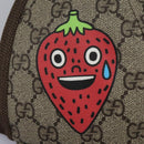 GUCCI GG Supreme Strawberry baseball Cap PVC XL Beige 700665 Auth am7681V-6
