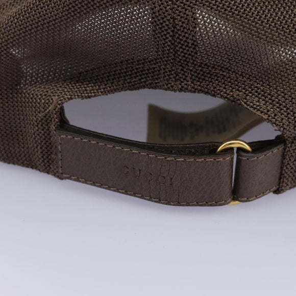 GUCCI GG Supreme Strawberry baseball Cap PVC XL Beige 700665 Auth am7681V