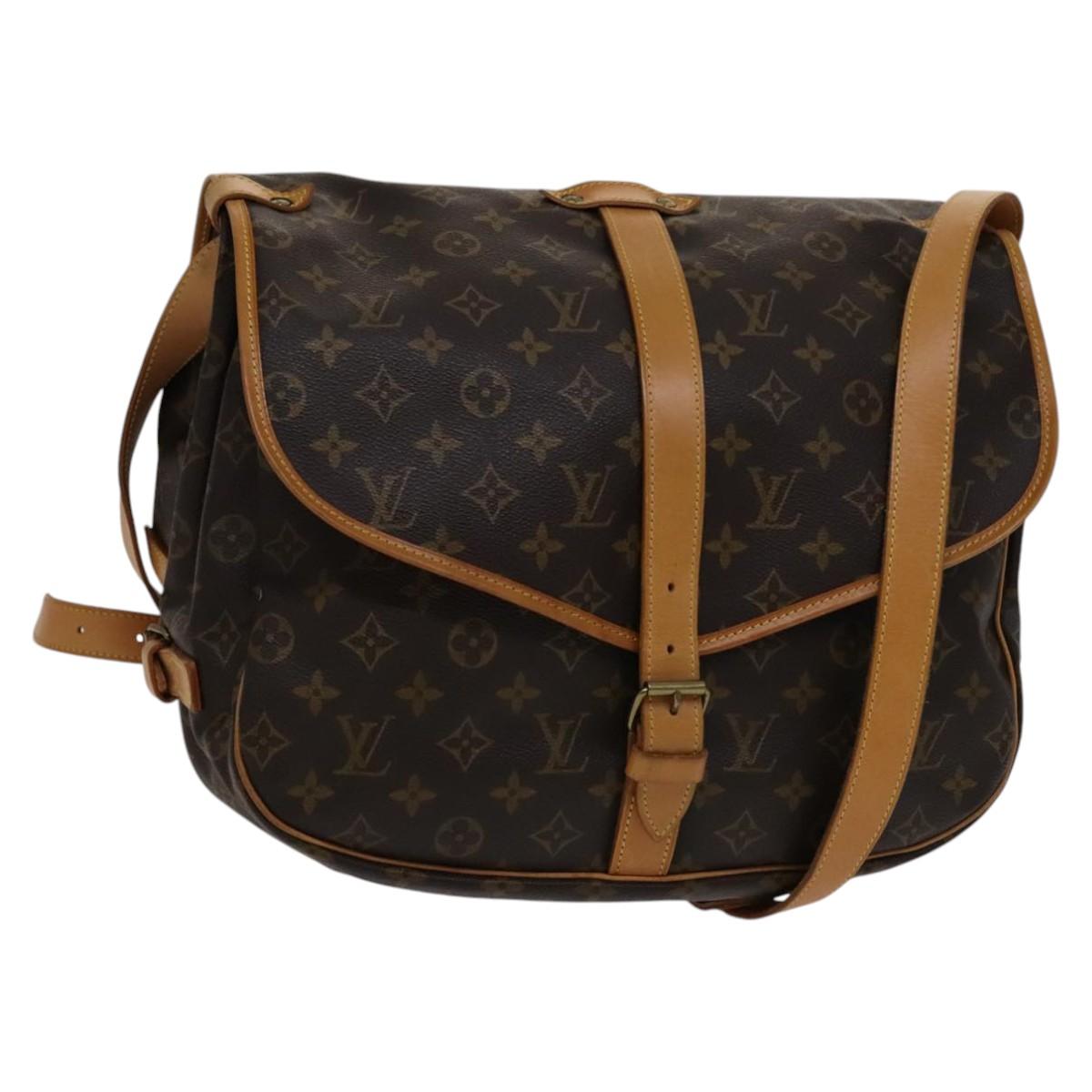 LOUIS VUITTON Monogram Saumur 35 Shoulder Bag M42254 LV Auth am7685