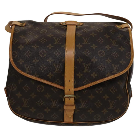LOUIS VUITTON Monogram Saumur 35 Shoulder Bag M42254 LV Auth am7685