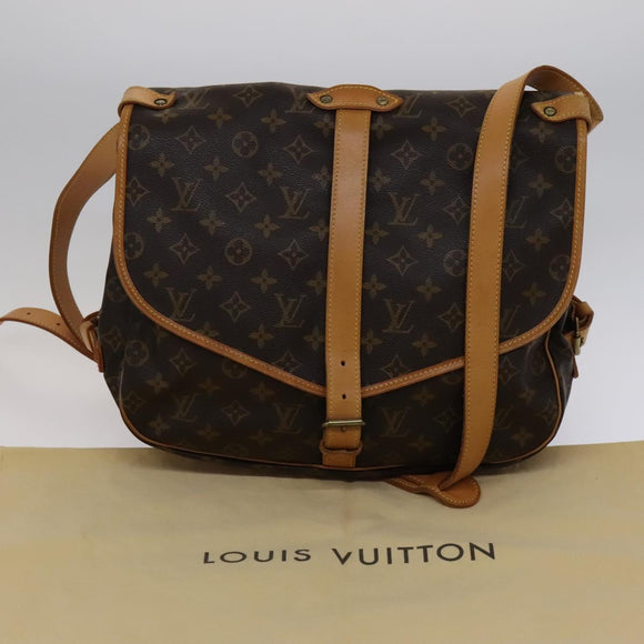 LOUIS VUITTON Monogram Saumur 35 Shoulder Bag M42254 LV Auth am7685