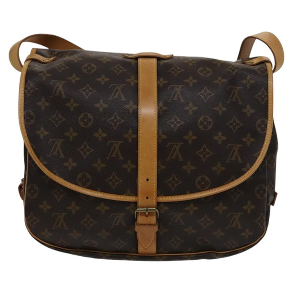 LOUIS VUITTON Monogram Saumur 35 Shoulder Bag M42254 LV Auth am7685