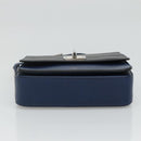 PRADA Shoulder Bag Leather Black Blue Auth am7706-5