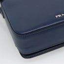 PRADA Shoulder Bag Leather Black Blue Auth am7706-15
