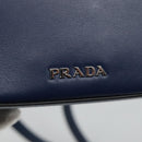 PRADA Shoulder Bag Leather Black Blue Auth am7706-19