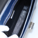 PRADA Shoulder Bag Leather Black Blue Auth am7706-18
