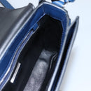 PRADA Shoulder Bag Leather Black Blue Auth am7706-21