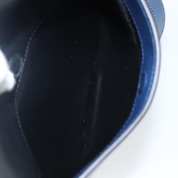 PRADA Shoulder Bag Leather Black Blue Auth am7706