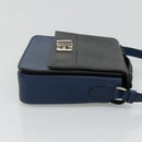 PRADA Shoulder Bag Leather Black Blue Auth am7706-5