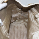 PRADA Hand Bag Canvas Leather Beige White gold Auth am7707-19