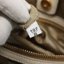 PRADA Hand Bag Canvas Leather Beige White gold Auth am7707-12