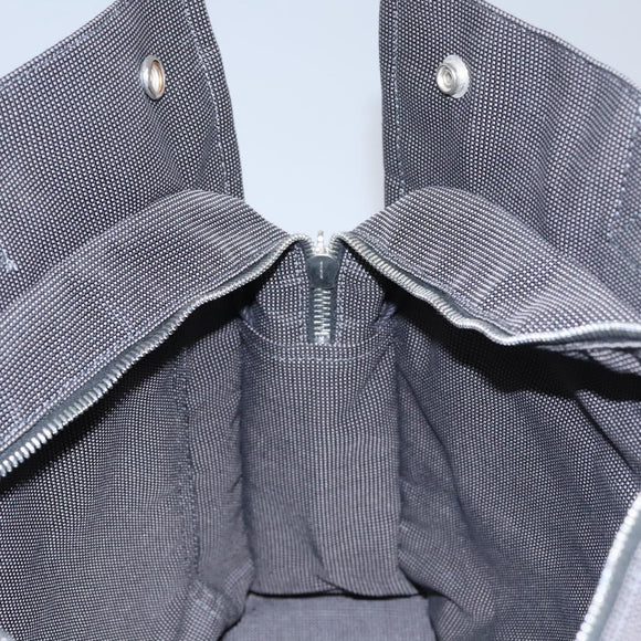 HERMES Her Line MM Hand Bag Canvas Gray Auth am7709