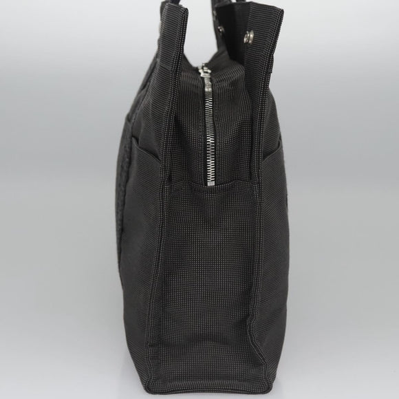 HERMES Her Line MM Hand Bag Canvas Gray Auth am7709