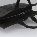 HERMES Her Line MM Hand Bag Canvas Gray Auth am7709-6