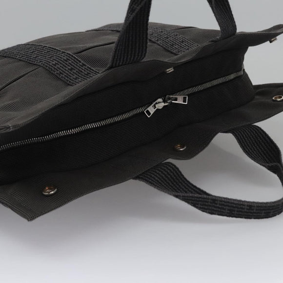 HERMES Her Line MM Hand Bag Canvas Gray Auth am7709