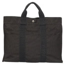 HERMES Her Line MM Hand Bag Canvas Gray Auth am7710-13