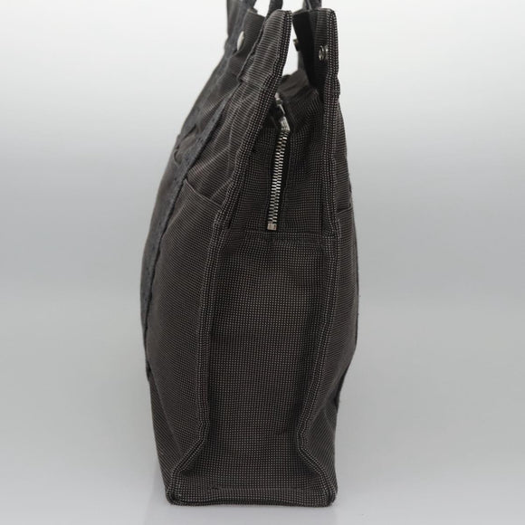 HERMES Her Line MM Hand Bag Canvas Gray Auth am7710