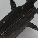 HERMES Her Line MM Hand Bag Canvas Gray Auth am7710-6